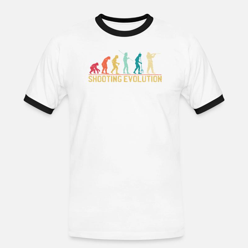 Shooting Evolution Progression Design - Männer Kontrast-T-Shirt - Weiß/Schwarz