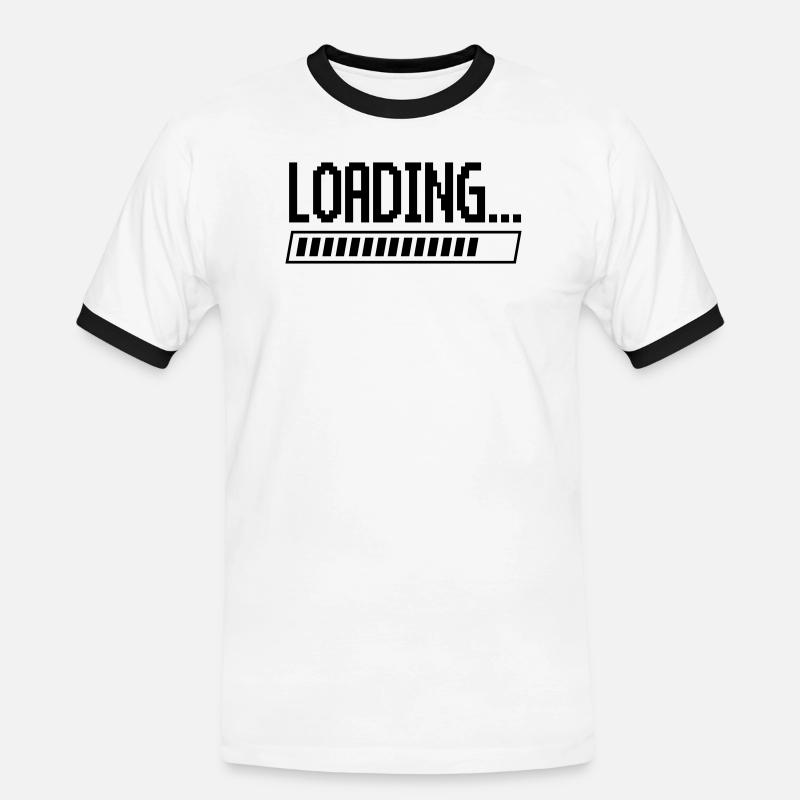 Loading - Männer Kontrast-T-Shirt - Weiß/Schwarz