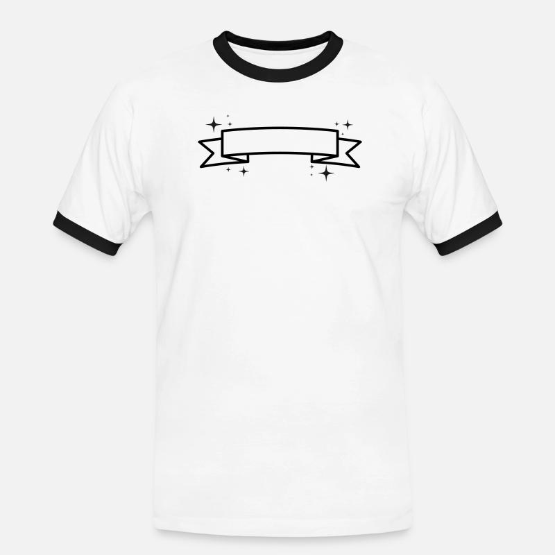 Banner - Text Einfügen - Männer Kontrast-T-Shirt - Weiß/Schwarz