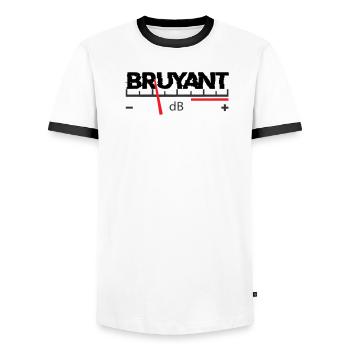 Noisy - Men's Ringer Shirt - white/black - Front - AI Model Female 172 light (172cm) & AI Model Male 178 dark (178cm)