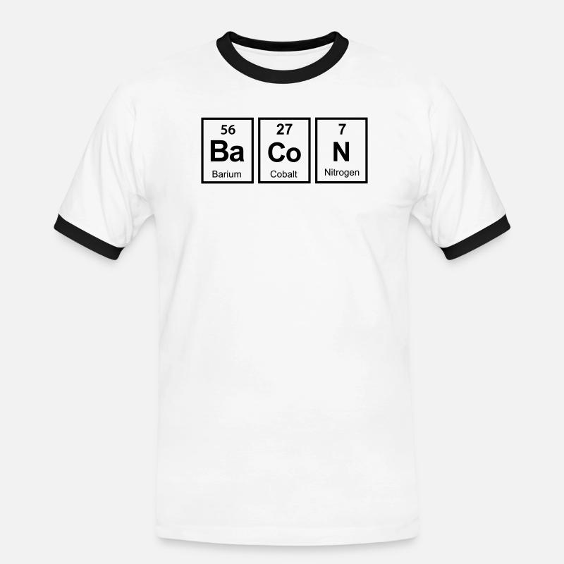 bacon - Men's Ringer Shirt - white/black