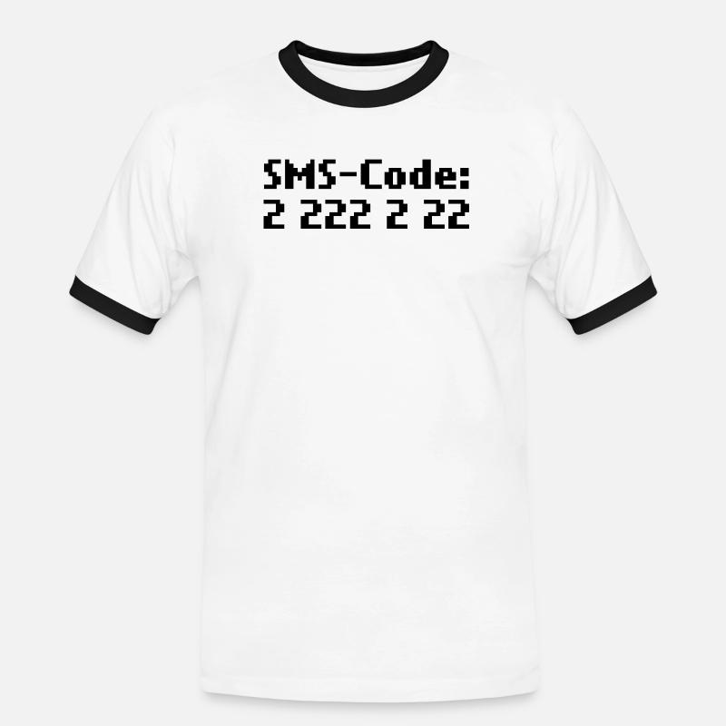 sms-code 2 222 2 22 - Männer Kontrast-T-Shirt - Weiß/Schwarz
