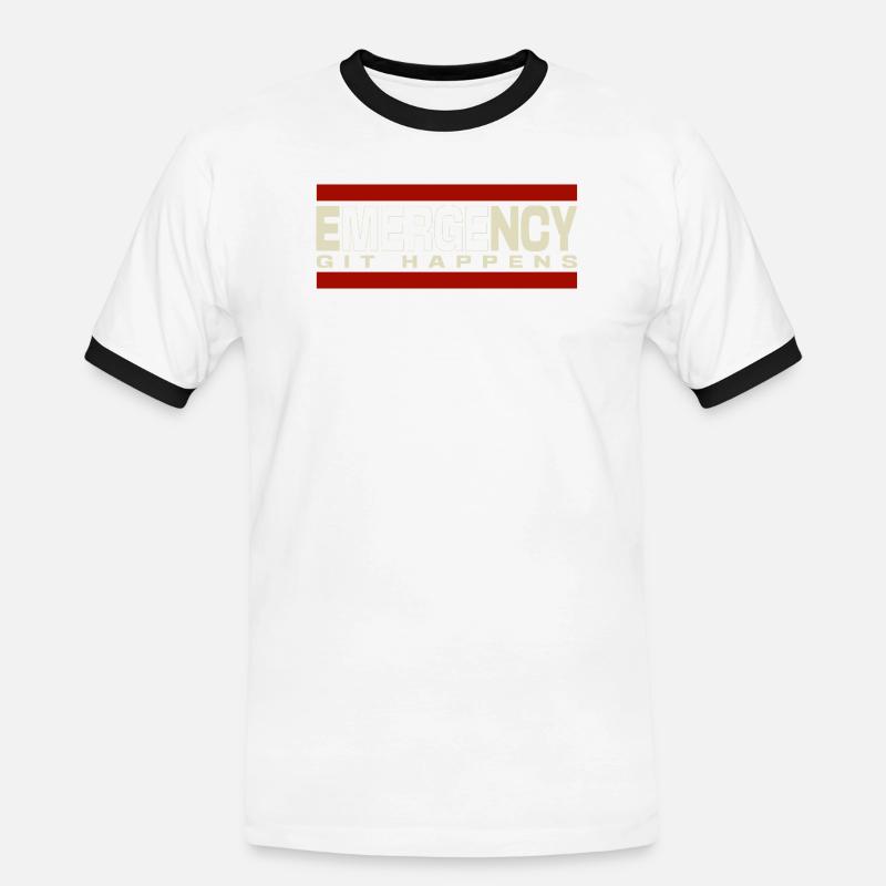 Nerd geek emergency git happens - Männer Kontrast-T-Shirt - Weiß/Schwarz