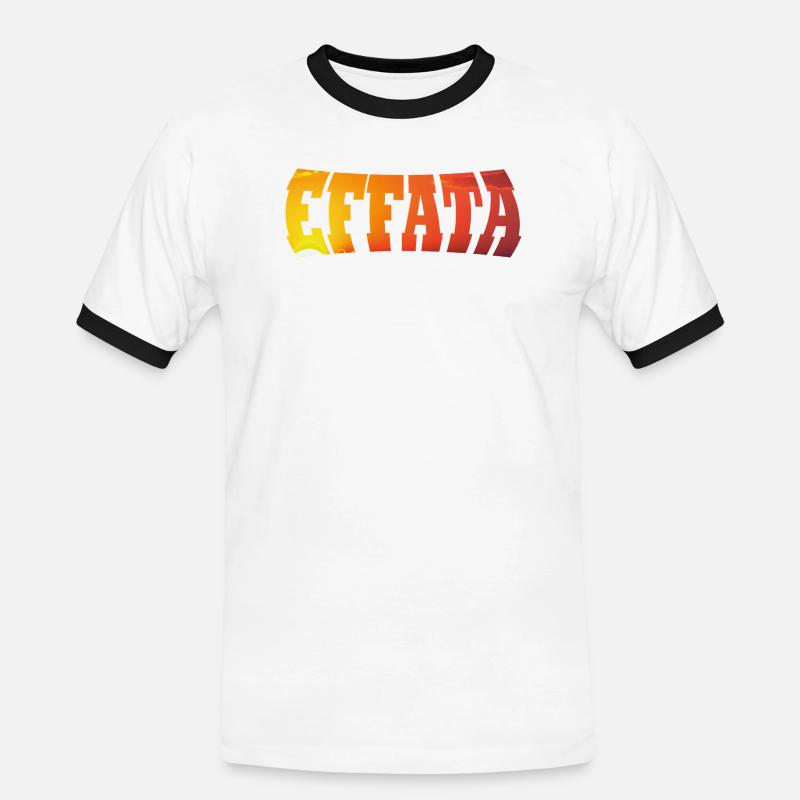 EFFATA - Men's Ringer Shirt - white/black