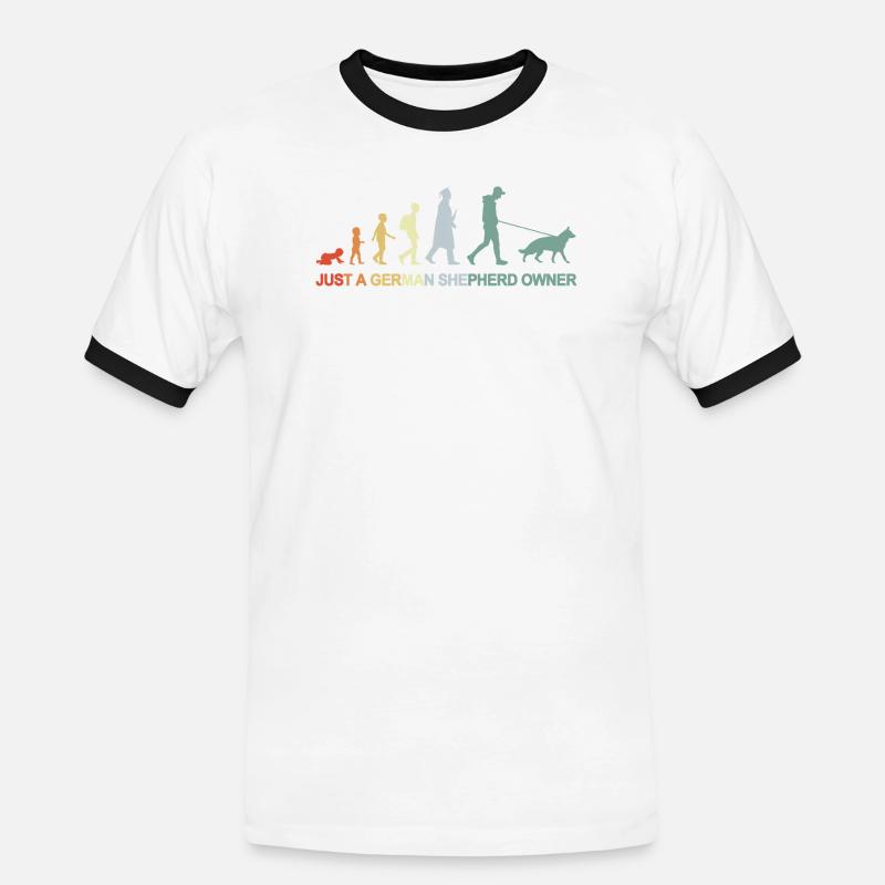 Evolution German Shepherd Owner - Men's Ringer Shirt - white/black
