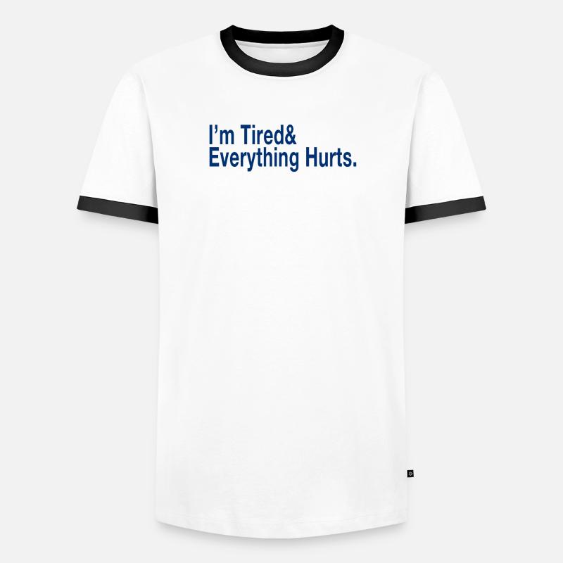 Relaterbart træthedscitat i Deep Blue - Herre kontrast-T-shirt - hvid/sort