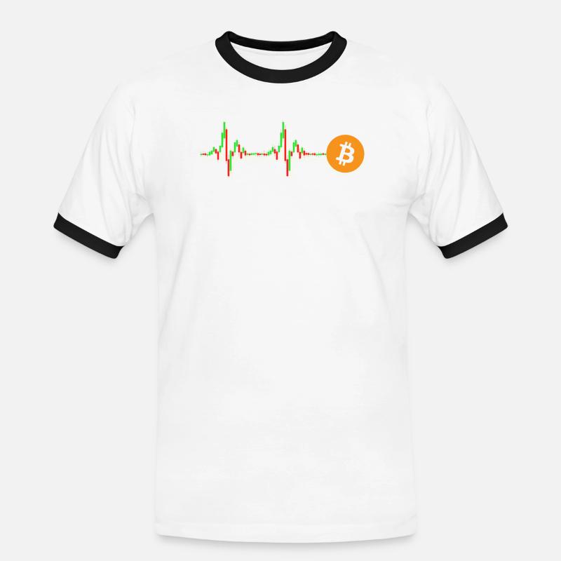 Bitcoin Chart Pattern - Men's Ringer Shirt - white/black