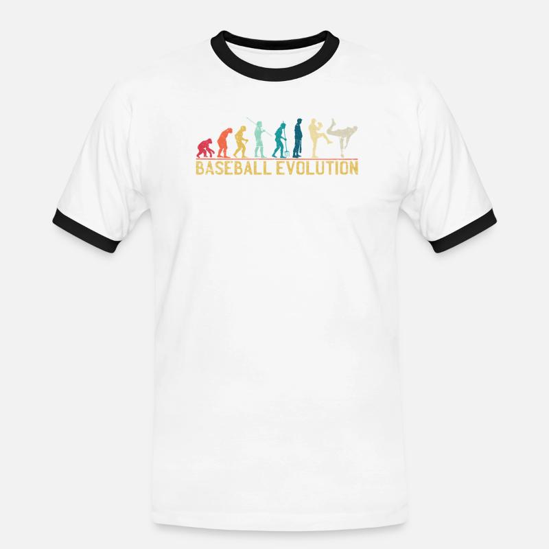Baseball Evolution Illustration - Men's Ringer Shirt - white/black