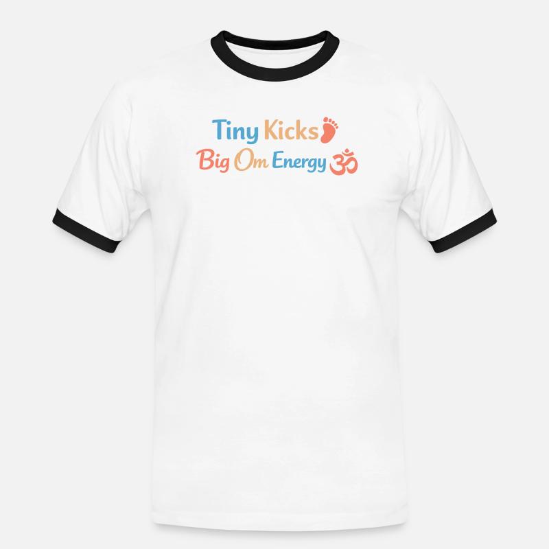 Vorgeburtliches Yoga Werdende Mutter - Männer Kontrast-T-Shirt - Weiß/Schwarz