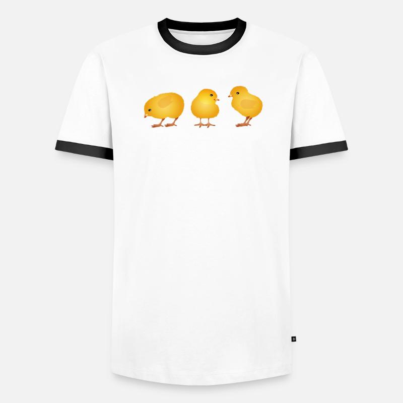 Chick – Cute Spring and Easter Motif - Men's Ringer Shirt - white/black