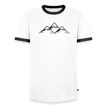 Mountains Alps - Men's Ringer Shirt - white/black - Front - AI Model Female 172 light (172cm) & AI Model Male 178 dark (178cm)