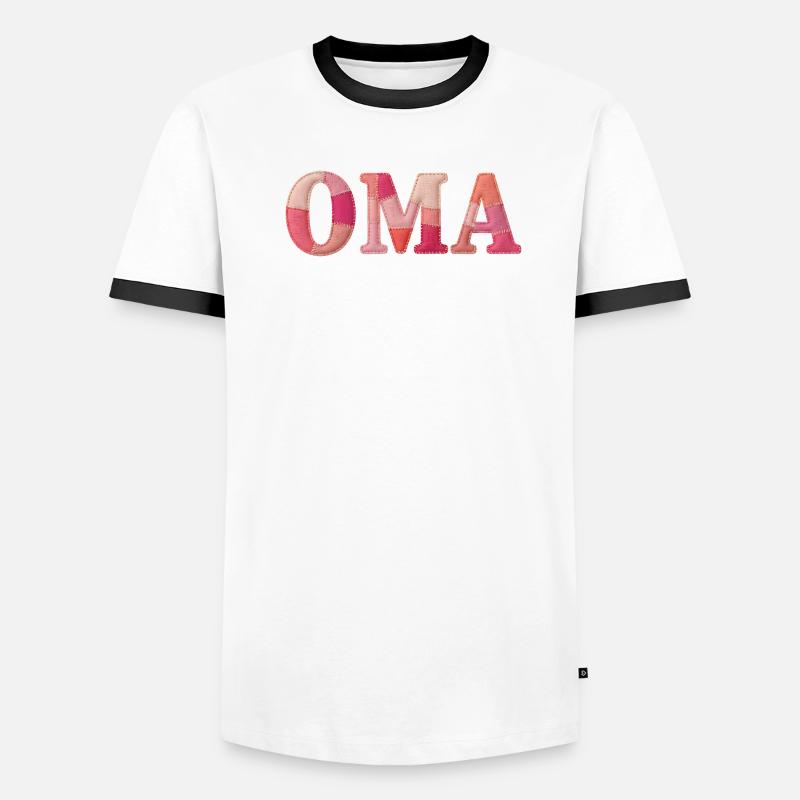 OMA Cozy Patchwork Statement Gift - Men's Ringer Shirt - white/black