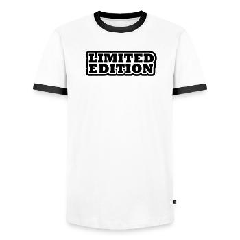 limited_edition- - Männer Kontrast-T-Shirt - Weiß/Schwarz - Vorne - AI Model Female 172 light (172cm) & AI Model Male 178 dark (178cm)