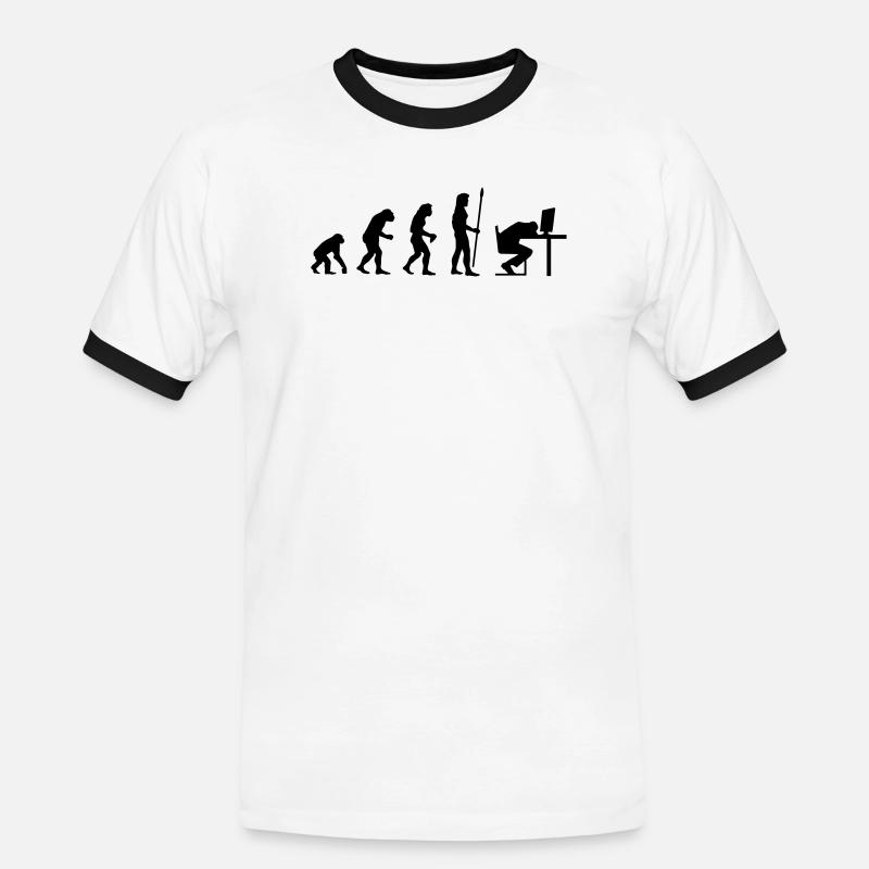 evolution_pc_4 - Men's Ringer Shirt - white/black