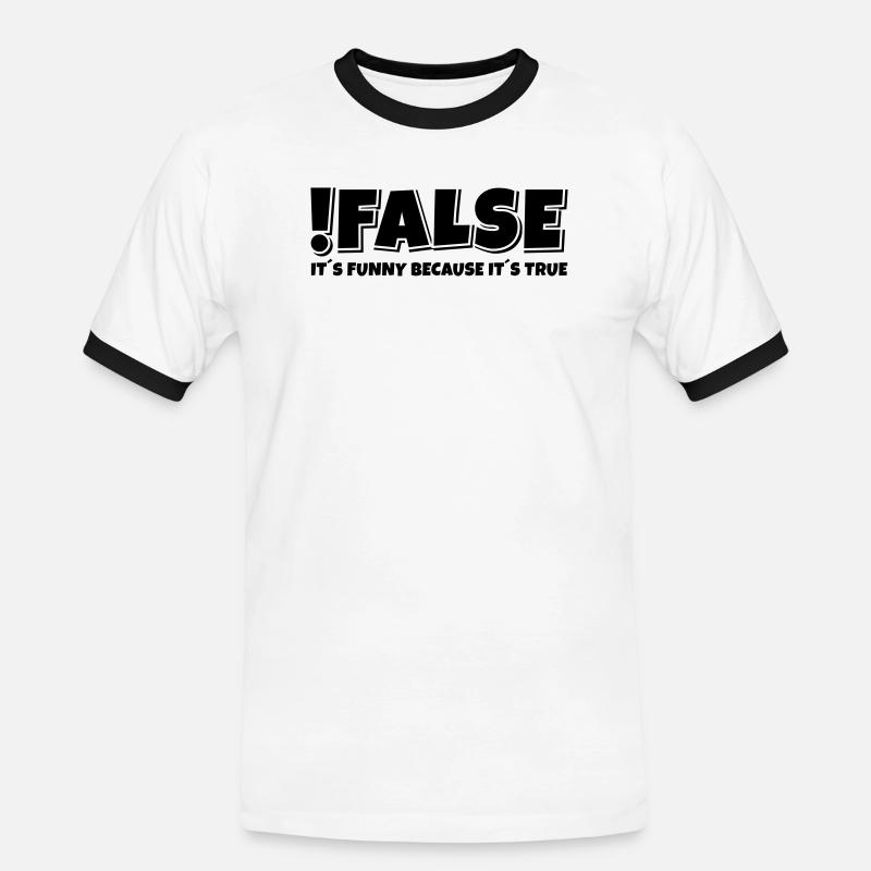 False True Programmierer Spruch - Männer Kontrast-T-Shirt - Weiß/Schwarz
