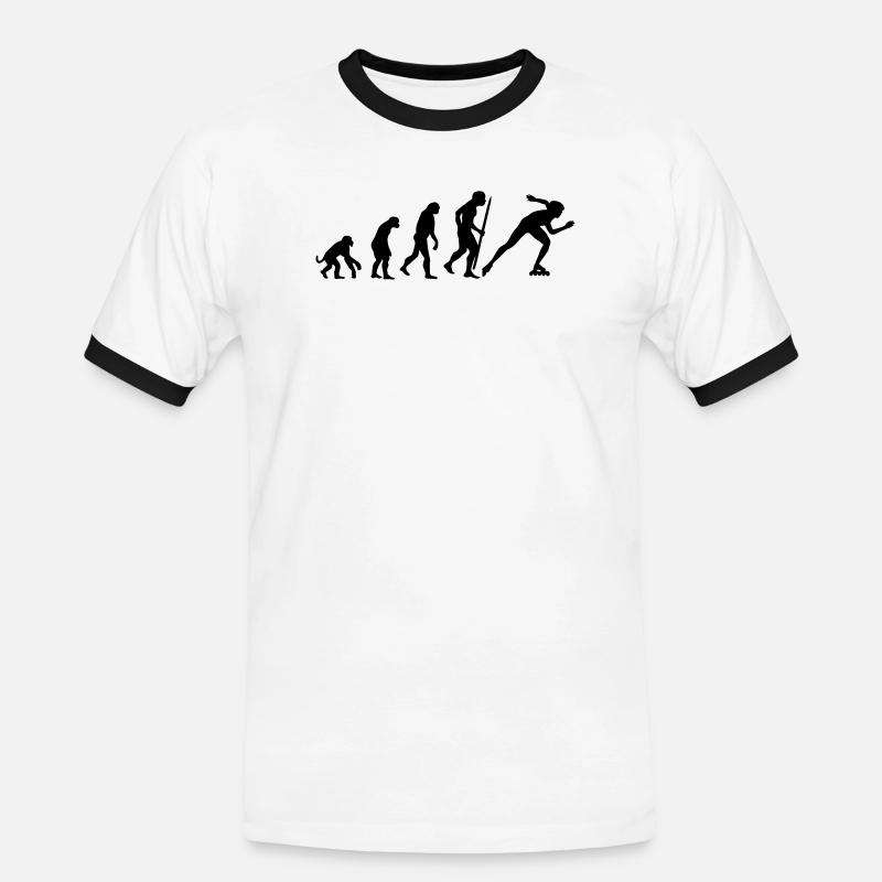 Evolution of inline speedskating - Men's Ringer Shirt - white/black