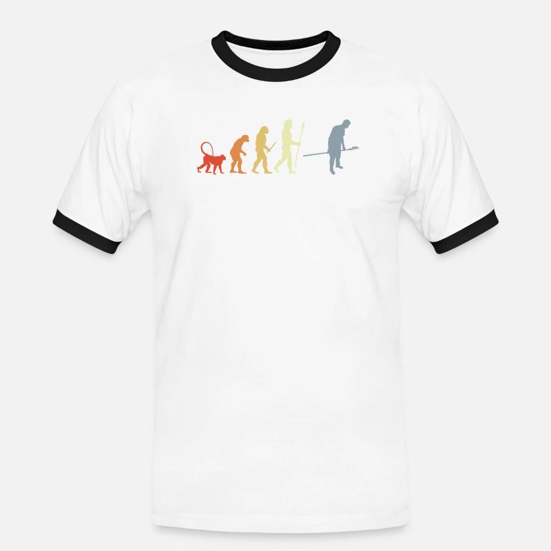 Bäcker Evolution Retro Look - Männer Kontrast-T-Shirt - Weiß/Schwarz