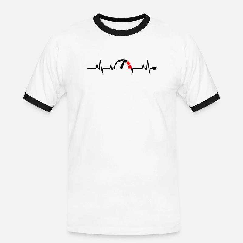 Red Segment Bow Logo Pattern - Men's Ringer Shirt - white/black