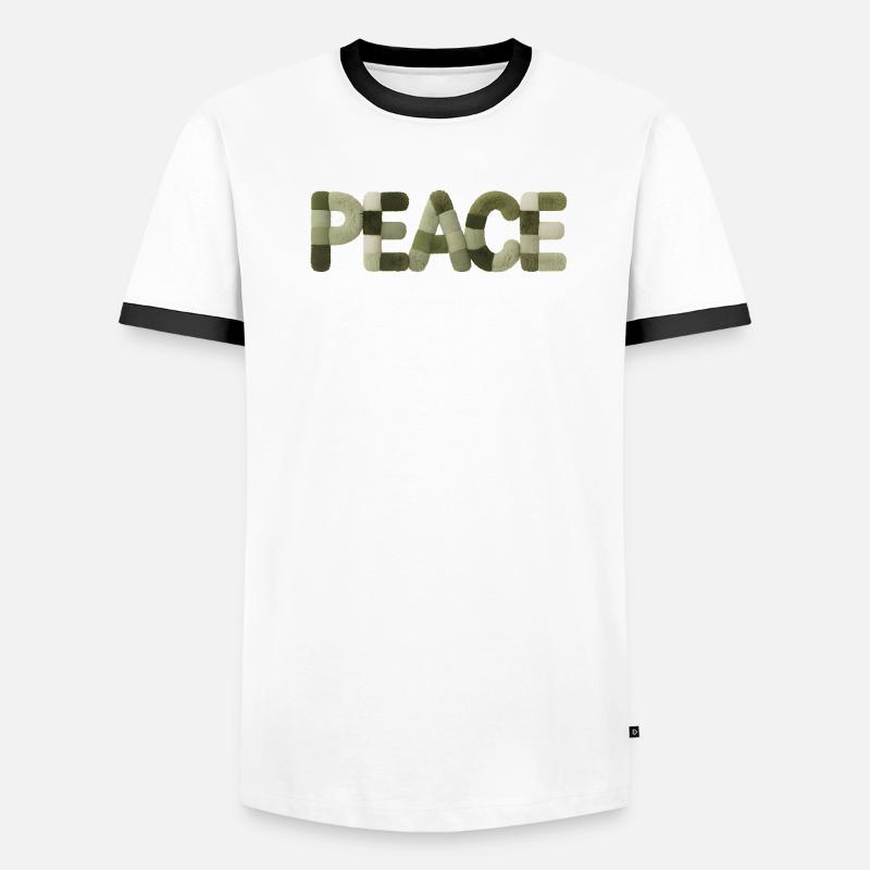 Modern Patchwork Peace Style Sticker - Men's Ringer Shirt - white/black