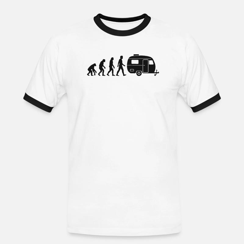 Evolution Caravan Camper - Men's Ringer Shirt - white/black