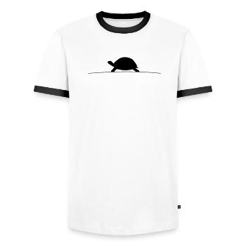 Schildkröte Silhouette - Männer Kontrast-T-Shirt - Weiß/Schwarz - Vorne - AI Model Female 172 light (172cm) & AI Model Male 178 dark (178cm)