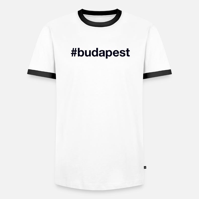 BUDAPEST Hashtag - Maglietta Contrast da uomo - bianco/nero