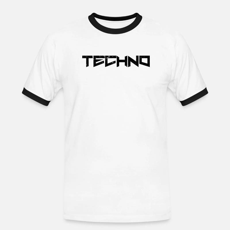Techno - Men's Ringer Shirt - white/black