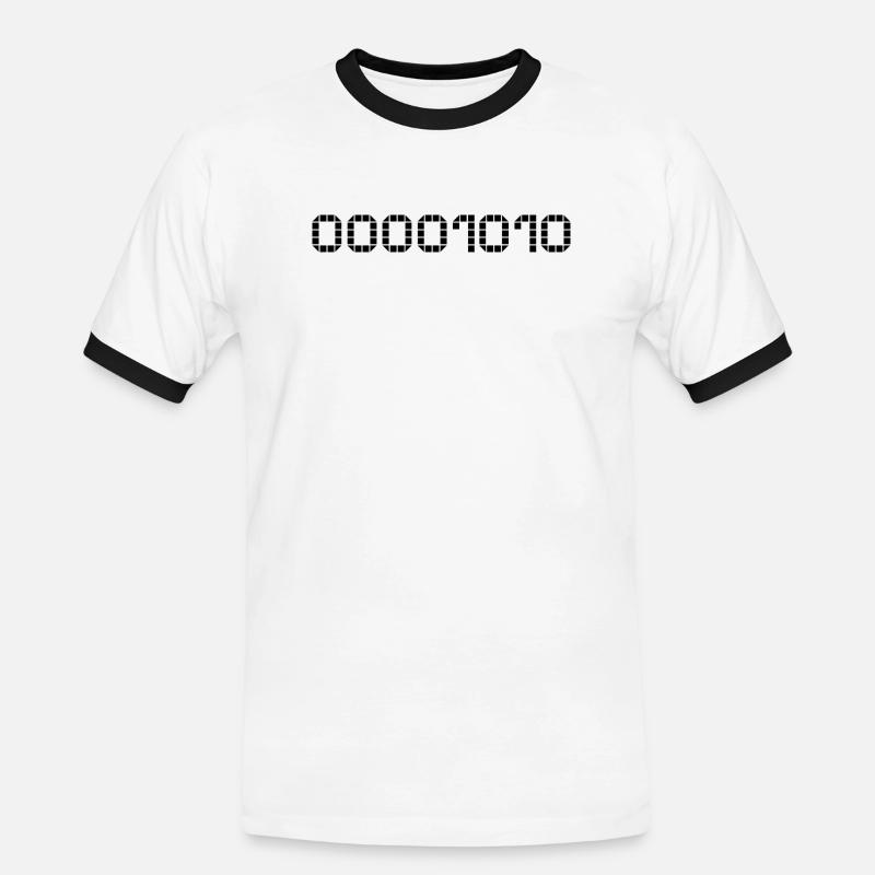 Binary notation - 10 - Men's Ringer Shirt - white/black