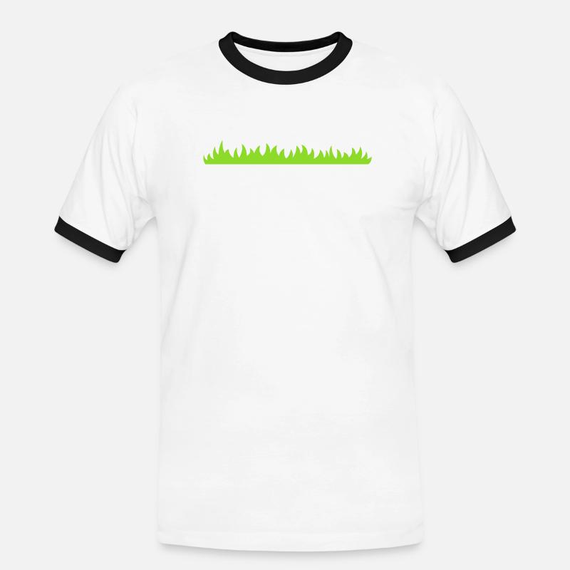 Gras oder Rasen - Männer Kontrast-T-Shirt - Weiß/Schwarz