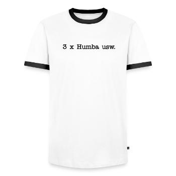 Humba usw - Männer Kontrast-T-Shirt - Weiß/Schwarz - Vorne - AI Model Female 172 light (172cm) & AI Model Male 178 dark (178cm)