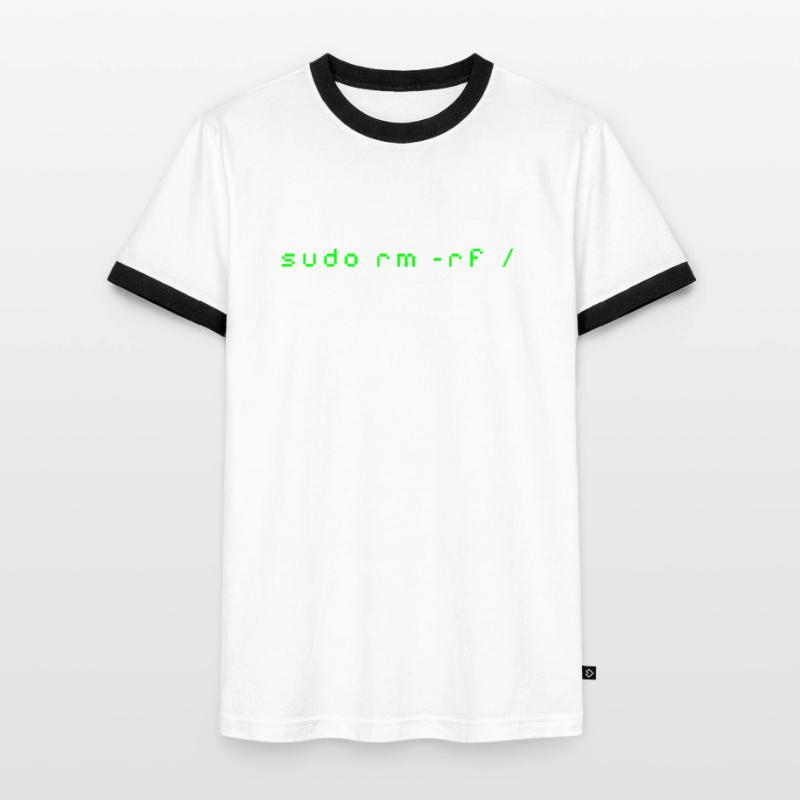 T-shirt Linux rm -rf - Commande Admin Sys & Dév T-shirt contrasté Homme