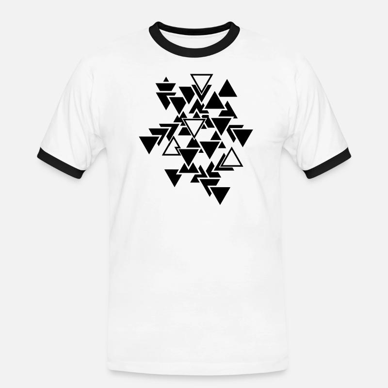 Triangles graphic pattern - Men's Ringer Shirt - white/black