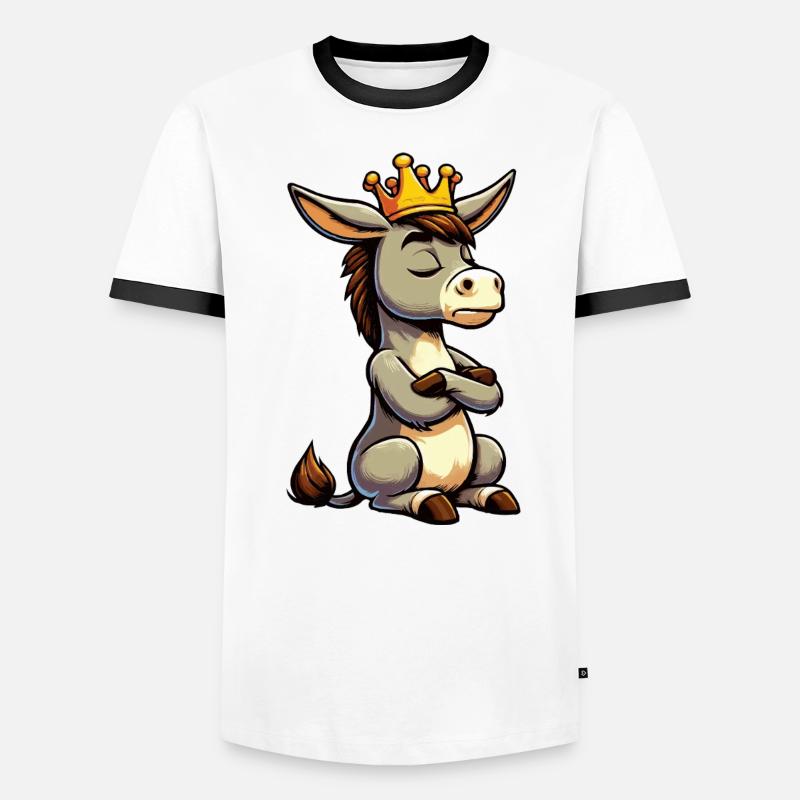 Esel Eselchen Eselhalter Muli Langohresel Muli - Männer Kontrast-T-Shirt - Weiß/Schwarz