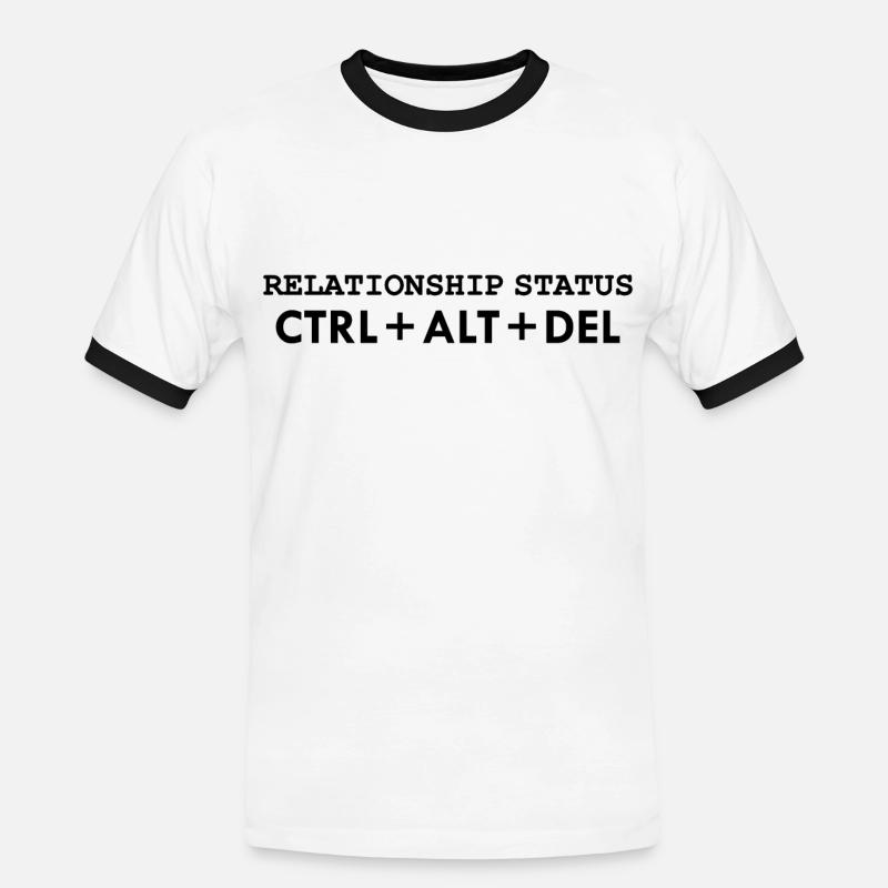 Relationship status CTRL ALT DELETE - Men's Ringer Shirt - white/black