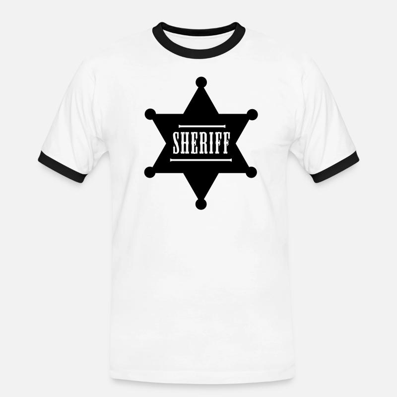 sheriff Chef - Männer Kontrast-T-Shirt - Weiß/Schwarz
