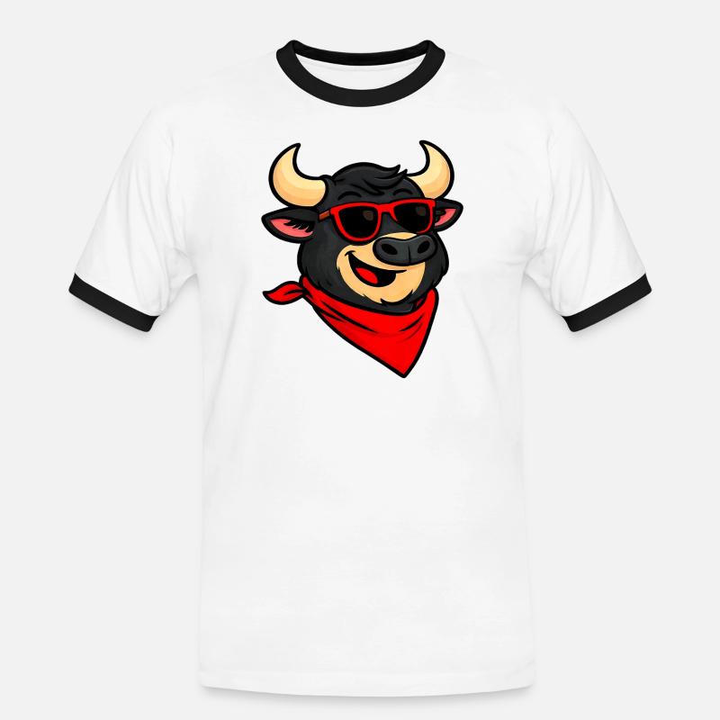 Feria taurus humour - Men's Ringer Shirt - white/black