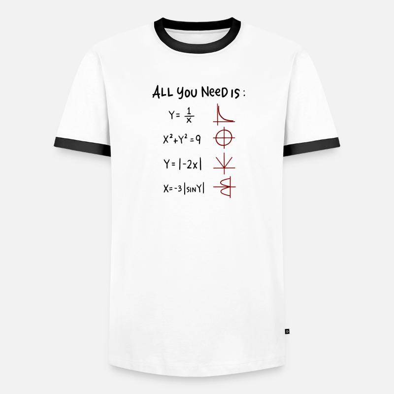 All you need is Love Math Trigonometric Functions - Men's Ringer Shirt - white/black