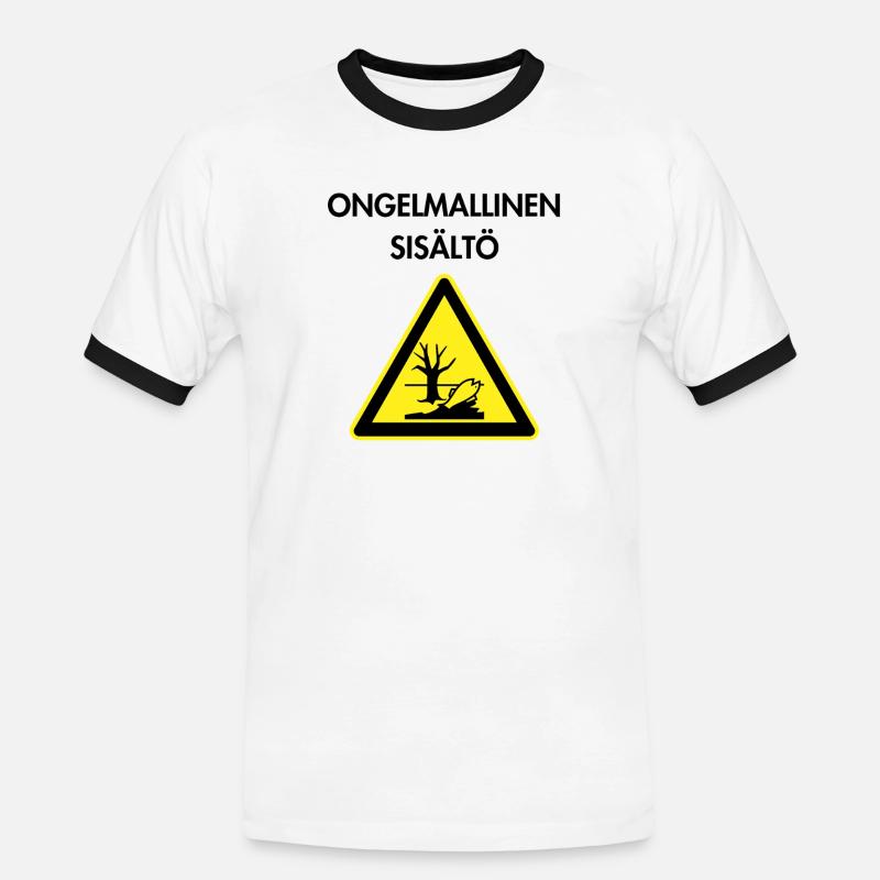 Problematic content - Men's Ringer Shirt - white/black