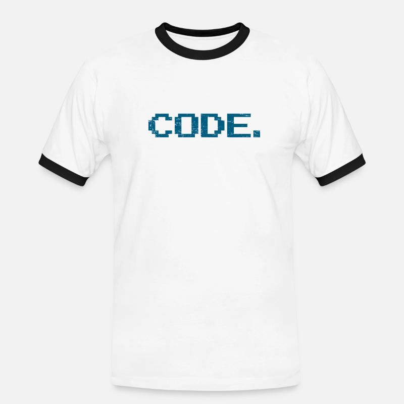 Code de programmation informatique - T-shirt contrasté Homme - blanc/noir