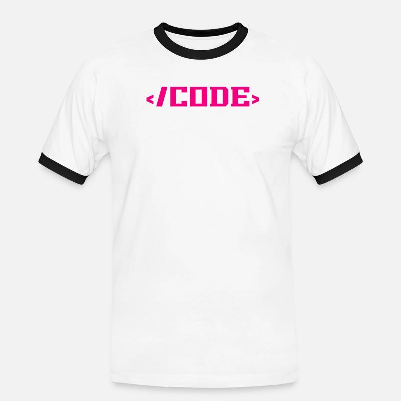 Codierung Programmierung Informatik - Männer Kontrast-T-Shirt - Weiß/Schwarz
