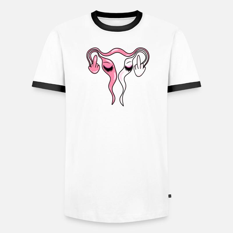 Eierstöcke / Gebärmutter mit Lashes - Männer Kontrast-T-Shirt - Weiß/Schwarz