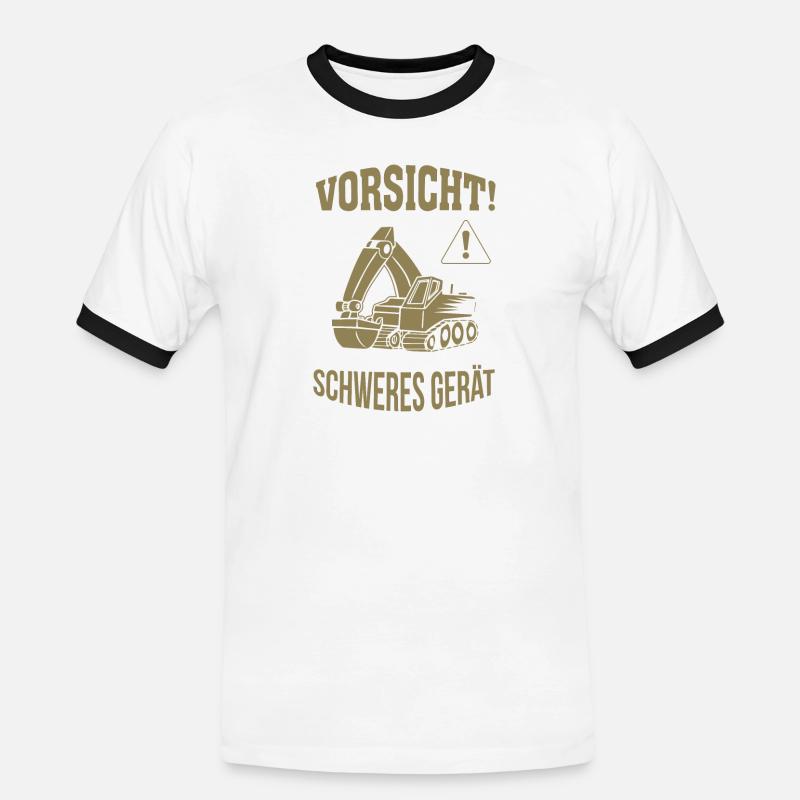 Bagger Baggerfahrer Baugeräteführer Schweres Gerät - Männer Kontrast-T-Shirt - Weiß/Schwarz