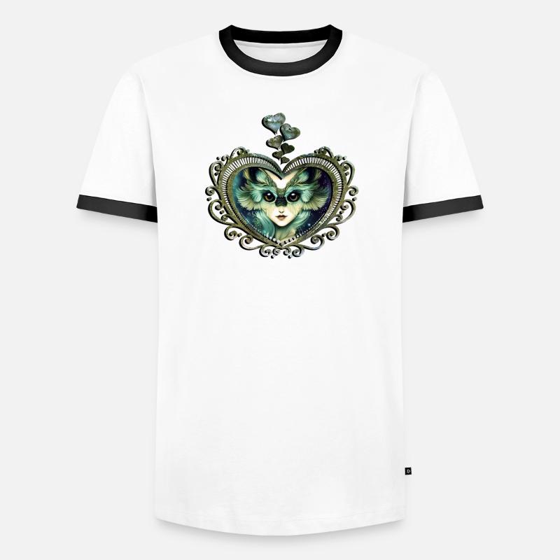 Das weise und wunderbare Eulenmädchen - Männer Kontrast-T-Shirt - Weiß/Schwarz
