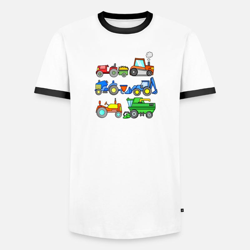Construction site vehicles - Men's Ringer Shirt - white/black