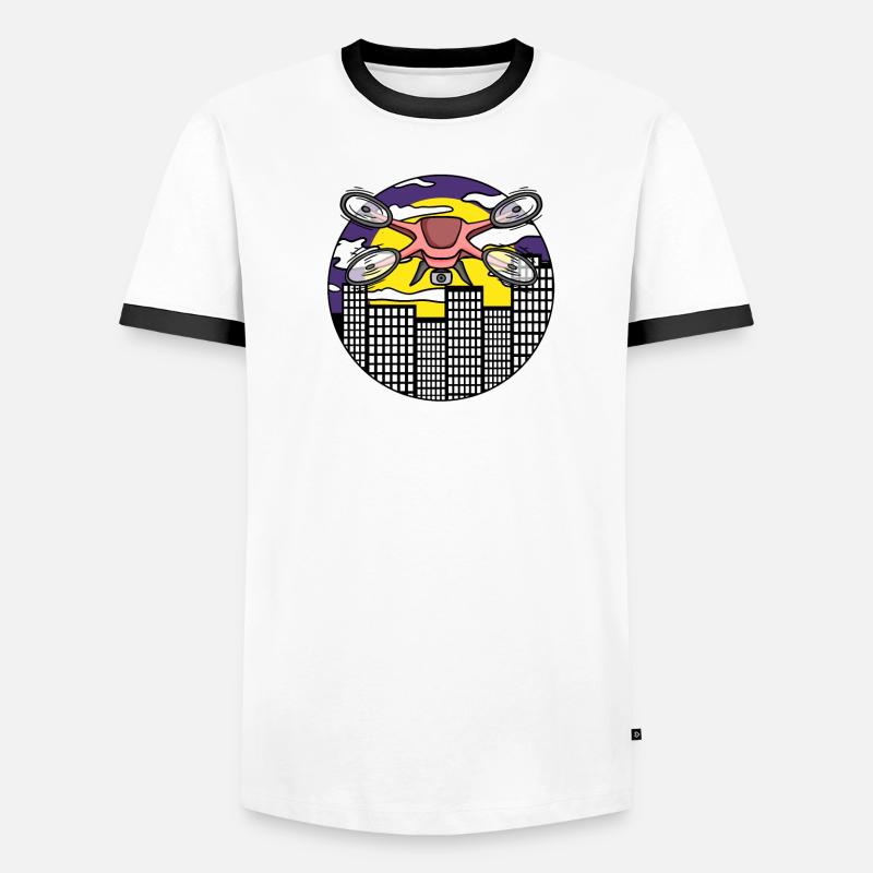 Drone Drone Drones - Men's Ringer Shirt - white/black