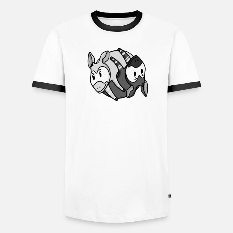 Yin Yang Okapi - Men's Ringer Shirt - white/black