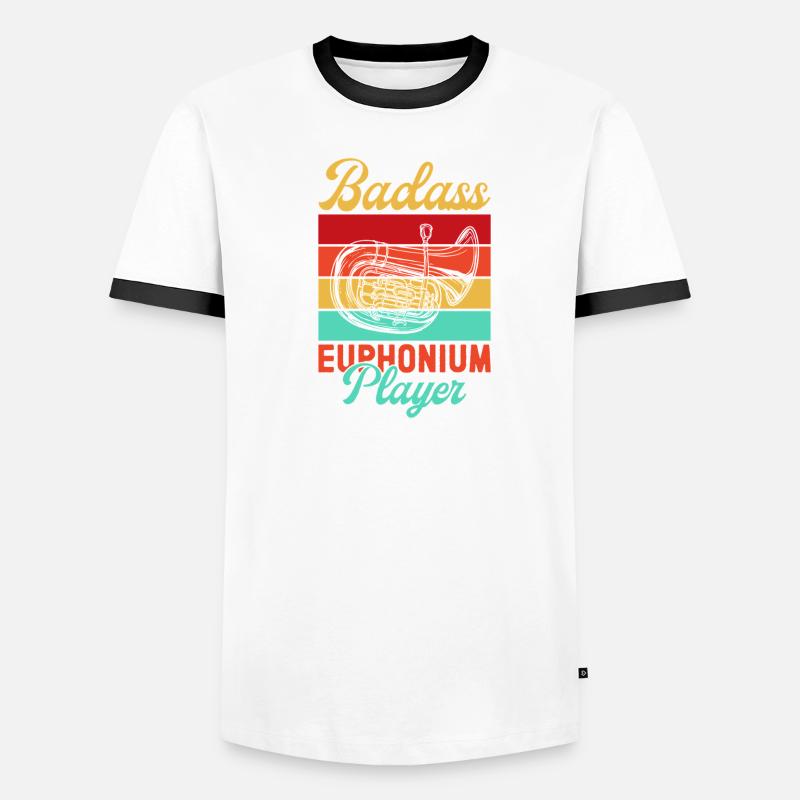 Euphonium Badass Player Baritone Marching Band - Männer Kontrast-T-Shirt - Weiß/Schwarz