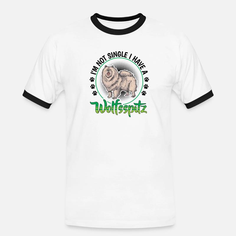 Wolfspitz not single German Wolfspitz - Men's Ringer Shirt - white/black