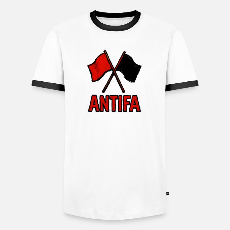 Antifa - Maglietta Contrast da uomo - bianco/nero