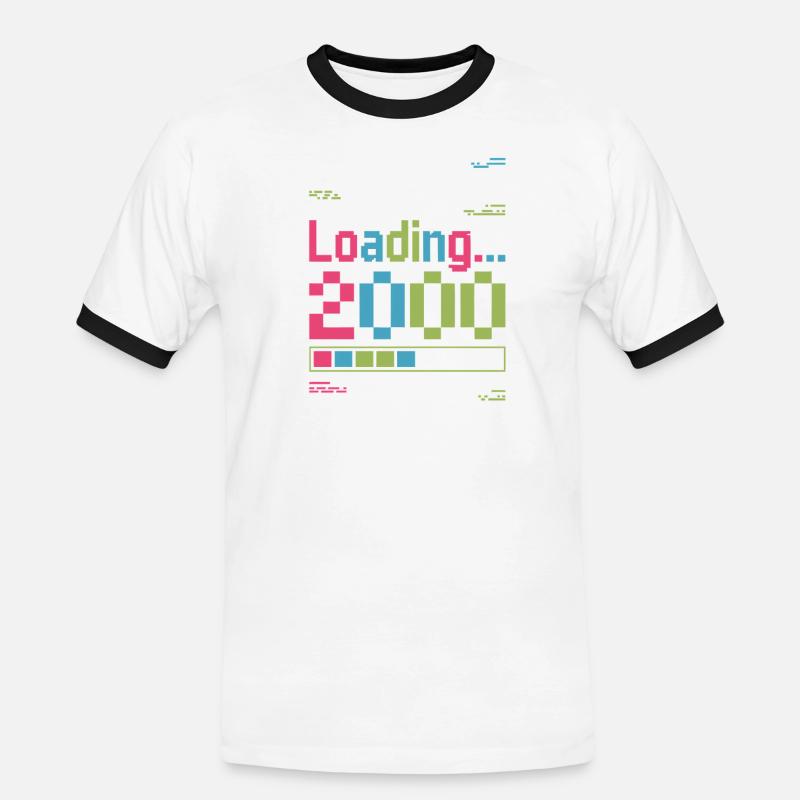 Loading 2000 pixel loading screen - Men's Ringer Shirt - white/black